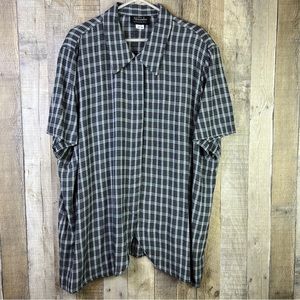 Tori Alexander Vintage Size 20W Hidden Button Front Short Sleeve Plaid S…